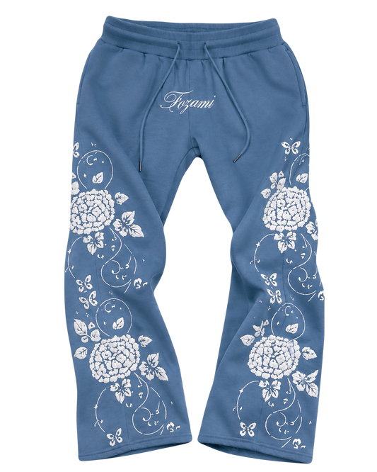 Blue Hydrangea Pants