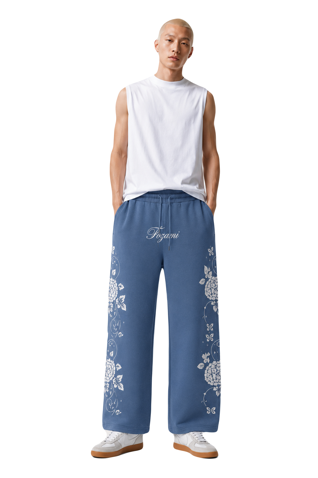 Blue Hydrangea Pants