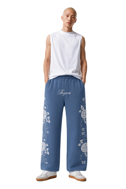 Blue Hydrangea Pants
